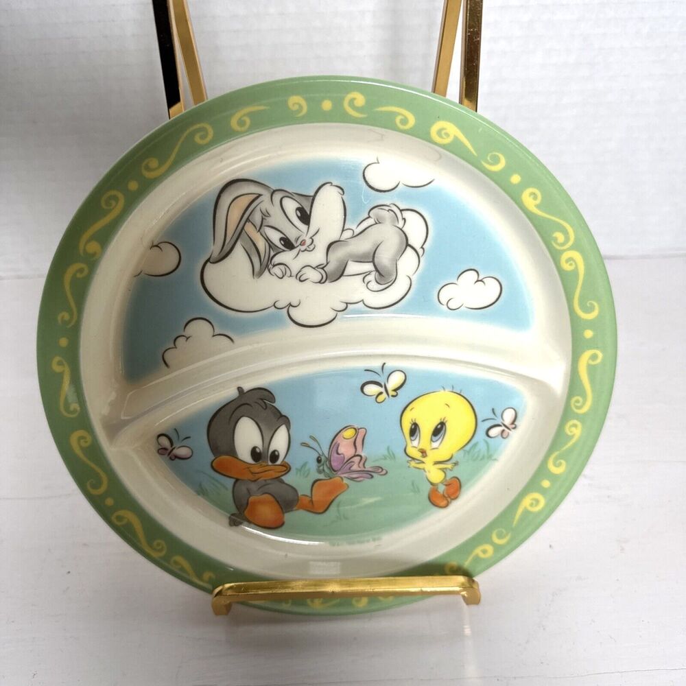 Baby Looney Tunes Plate 1998 Plastic Bugs Bunny Daffy Duck Tweety Bird Vintage